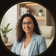Retrato de Lú Almeida em composição discreta